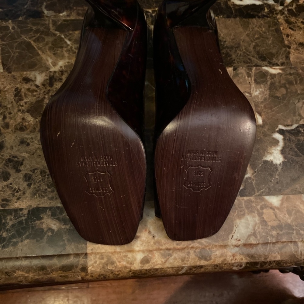 Stuart Weitzman Peep Toe Tortoise Shell Heels . - image 5